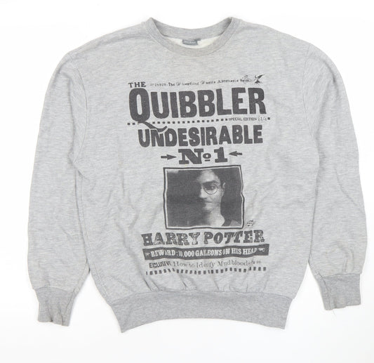 Harry Potter Women's Grey Quibbler Print Sweatshirt Size 12