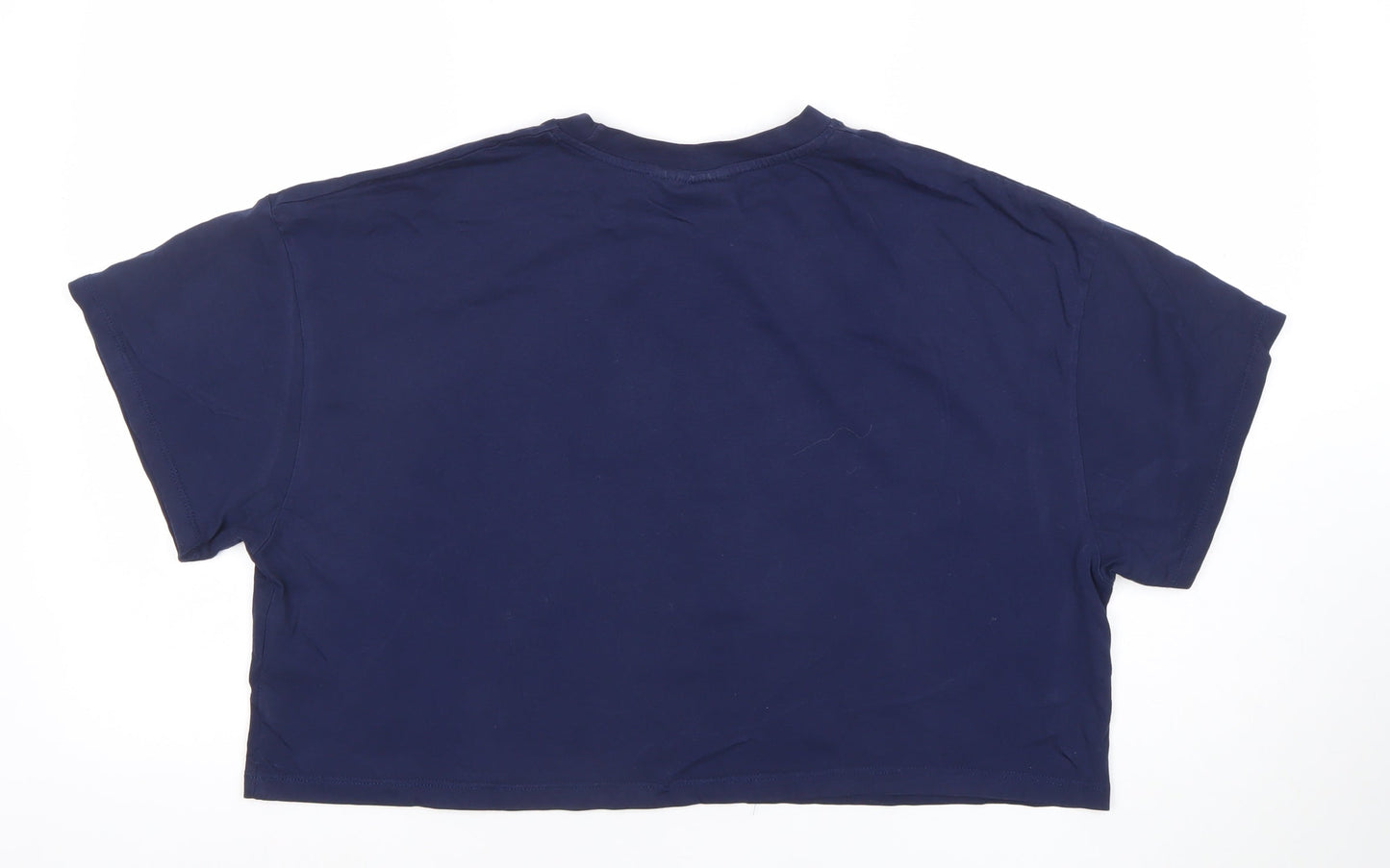 Yale University Women's Blue Cropped T-Shirt XL Relaxed Fit