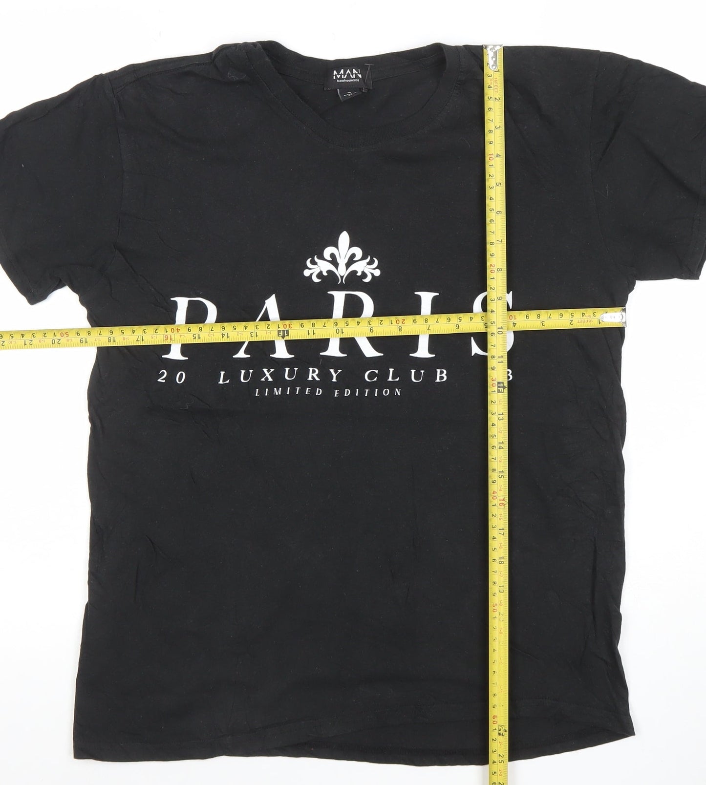 boohooMAN Men's Black Paris Luxury Club Graphic T-Shirt Size M