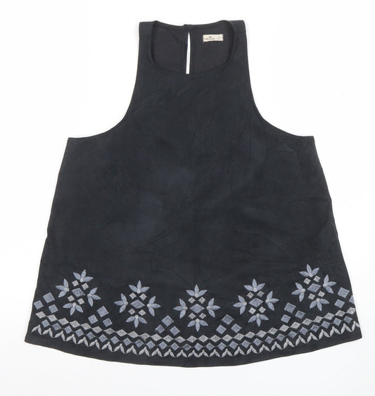 Hollister Women's Black Embroidered Sleeveless Camisole Tank Top Size S