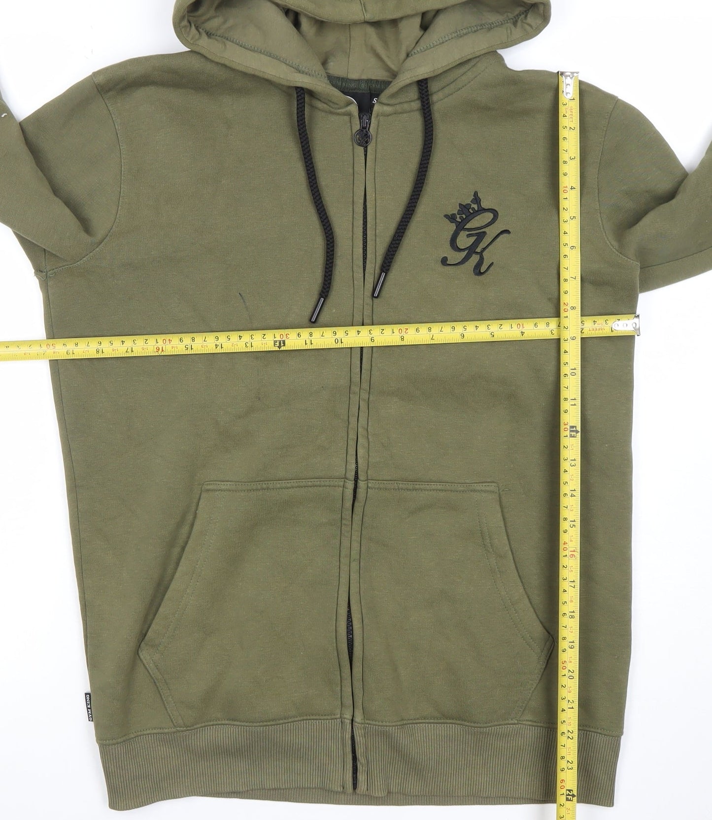 Gym King Men's Green Full Zip Hoodie Size S Logo Hooded Sweatshirt
