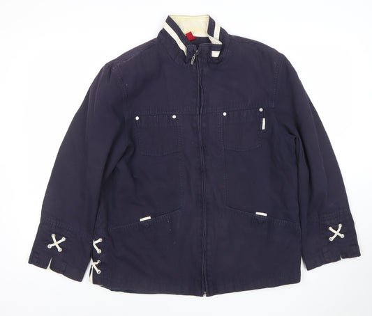 Steilmann Men's Blue L Basic Jacket Cotton Polyurethane Zip Pockets