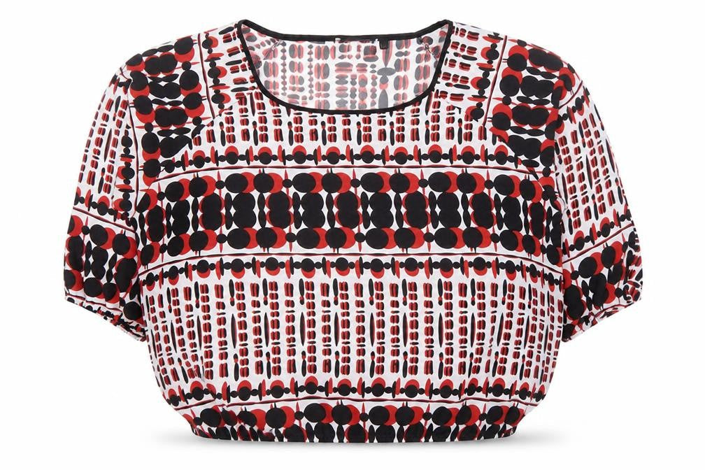 Gerard Womens Multicoloured Geometric Blouse Size 14 Short Sleeve