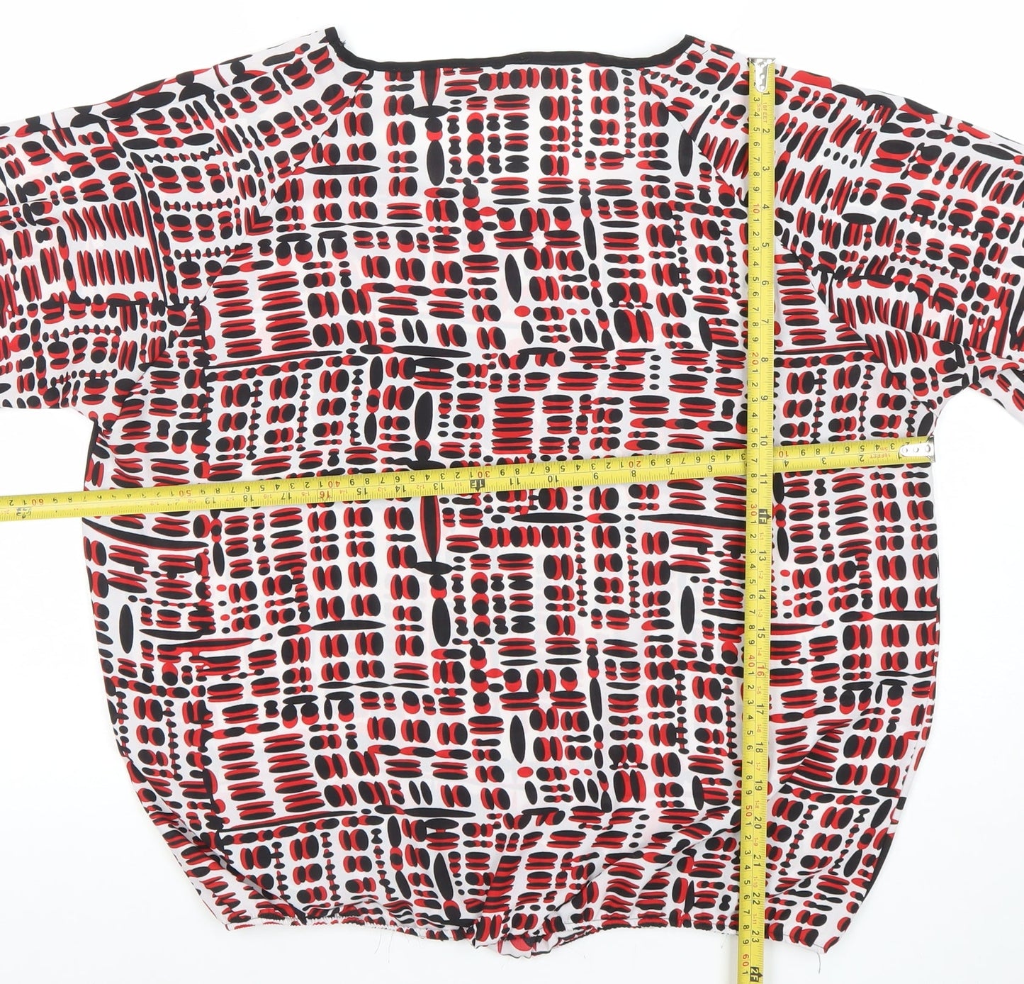 Gerard Womens Multicoloured Geometric Blouse Size 14 Short Sleeve
