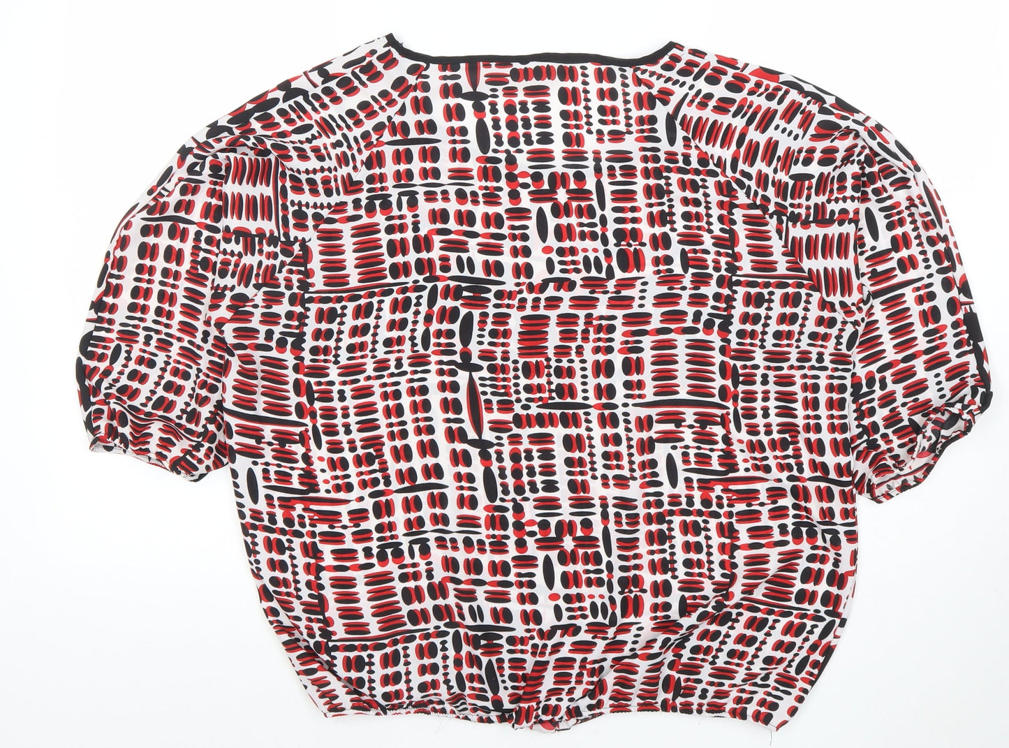 Gerard Womens Multicoloured Geometric Blouse Size 14 Short Sleeve
