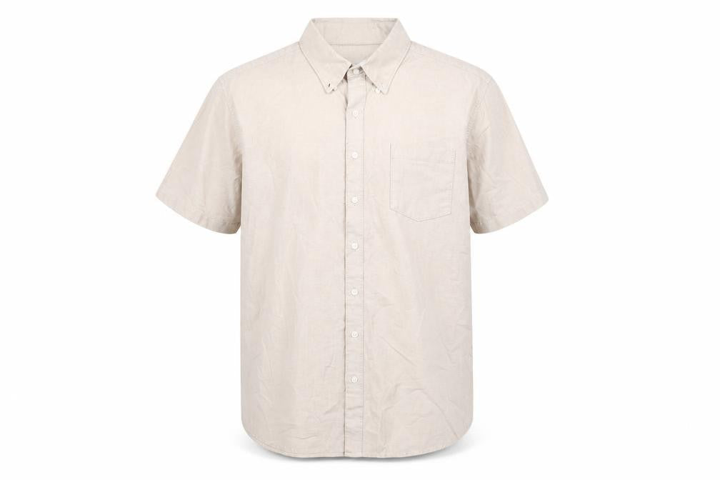 Sonoma Men’s Beige XL Button-Down Cotton Short Sleeve Shirt