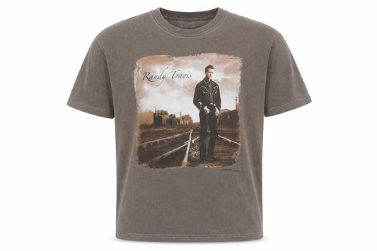 Gildan Men's Brown Randy Travis Graphic T-Shirt Size M Vintage Country Style
