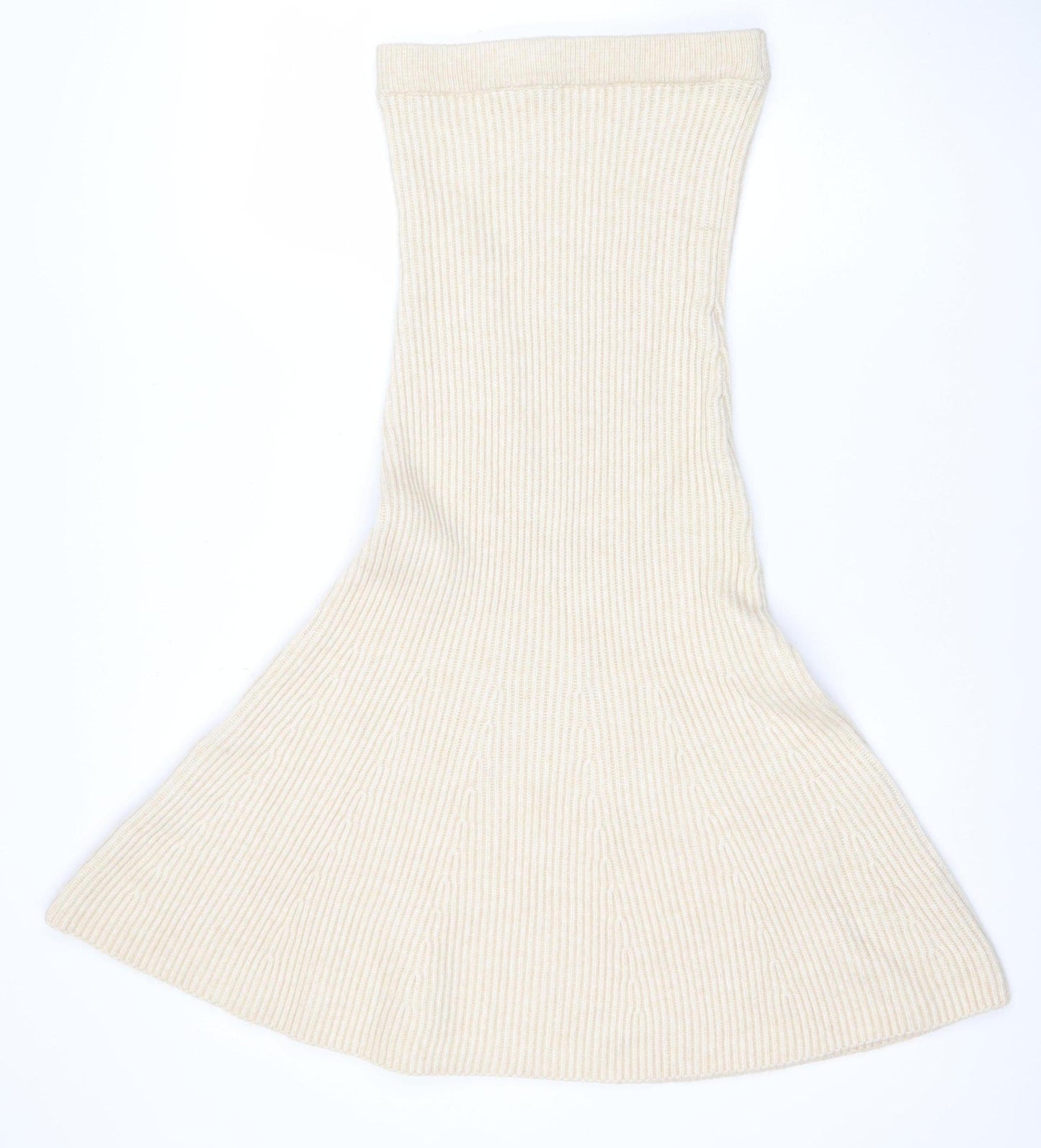 H&M Women Beige Knit A-Line Midi Skirt XS
