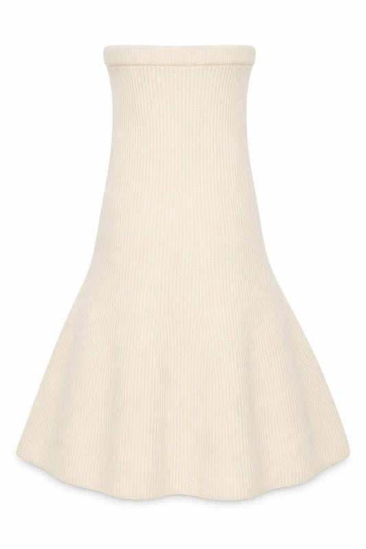 H&M Women Beige Knit A-Line Midi Skirt XS