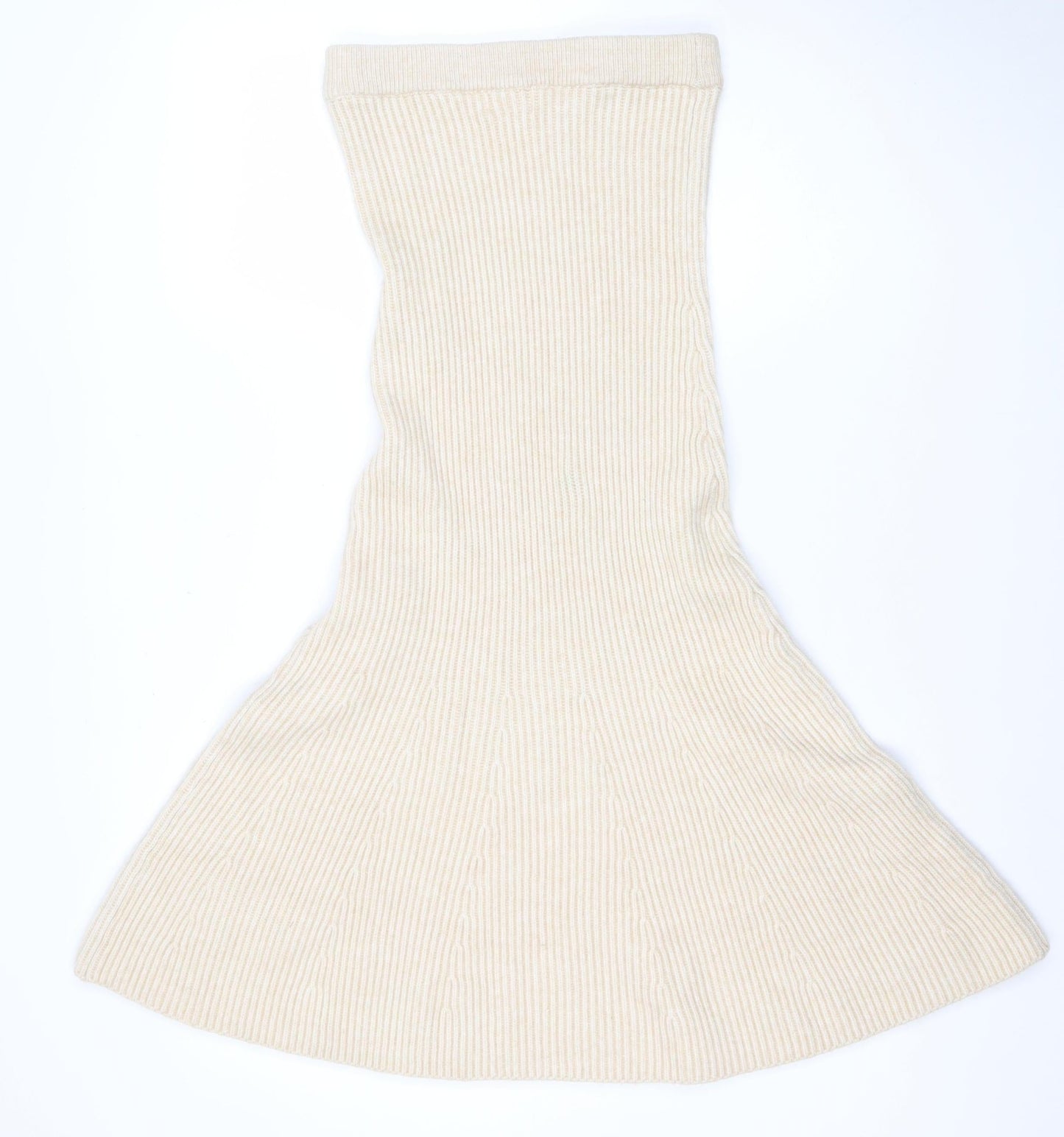 H&M Women Beige Knit A-Line Midi Skirt XS