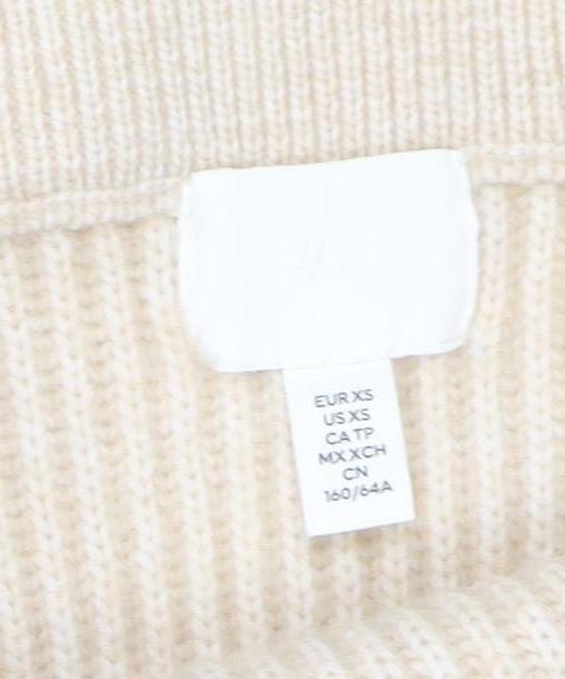 H&M Women Beige Knit A-Line Midi Skirt XS