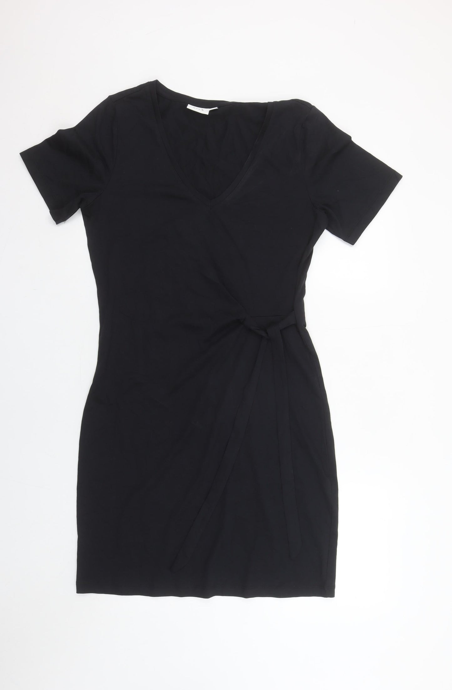 VILA Women’s Black Short Sleeve Wrap Dress Size S