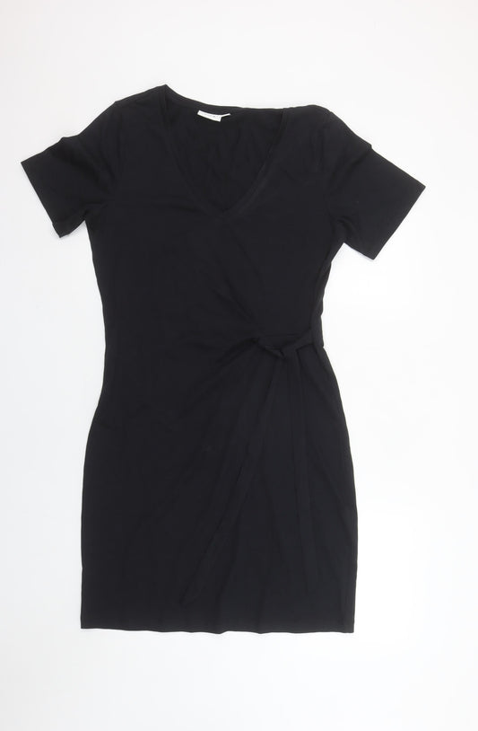 VILA Women’s Black Short Sleeve Wrap Dress Size S
