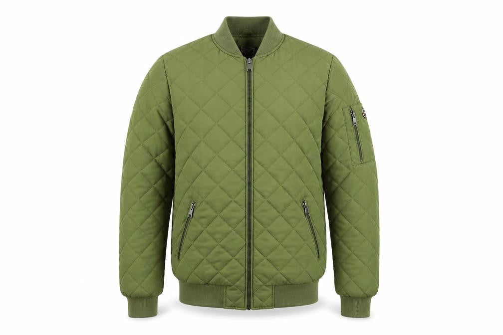 1 Madison Expedition Men's Green Quilted Bomber Jacket Size S
