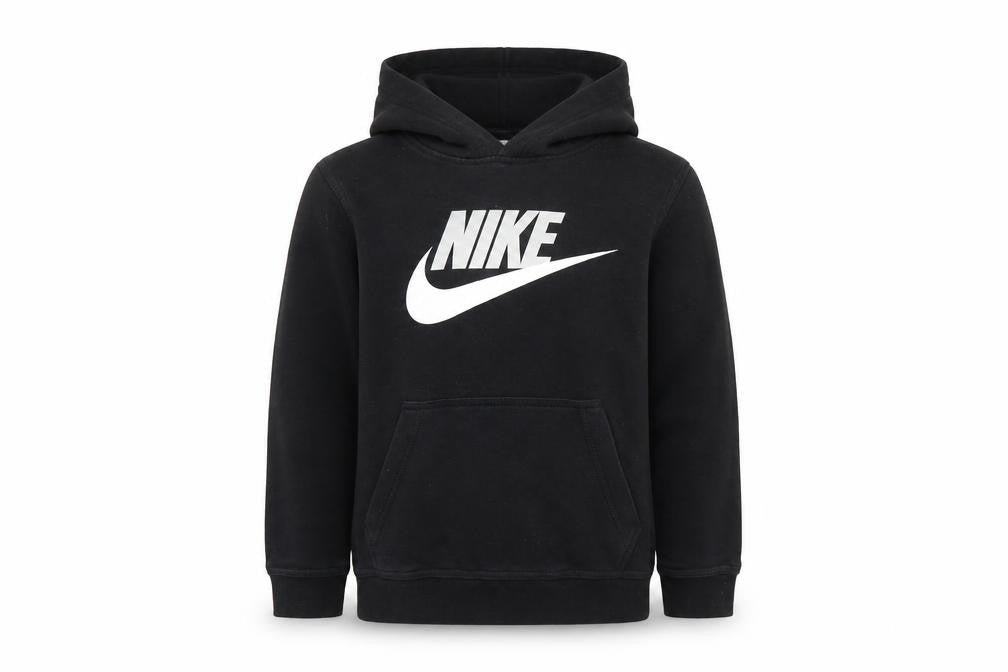 Nike Boys Black Pullover Hoodie Medium 100% Cotton Logo Sweatshirt