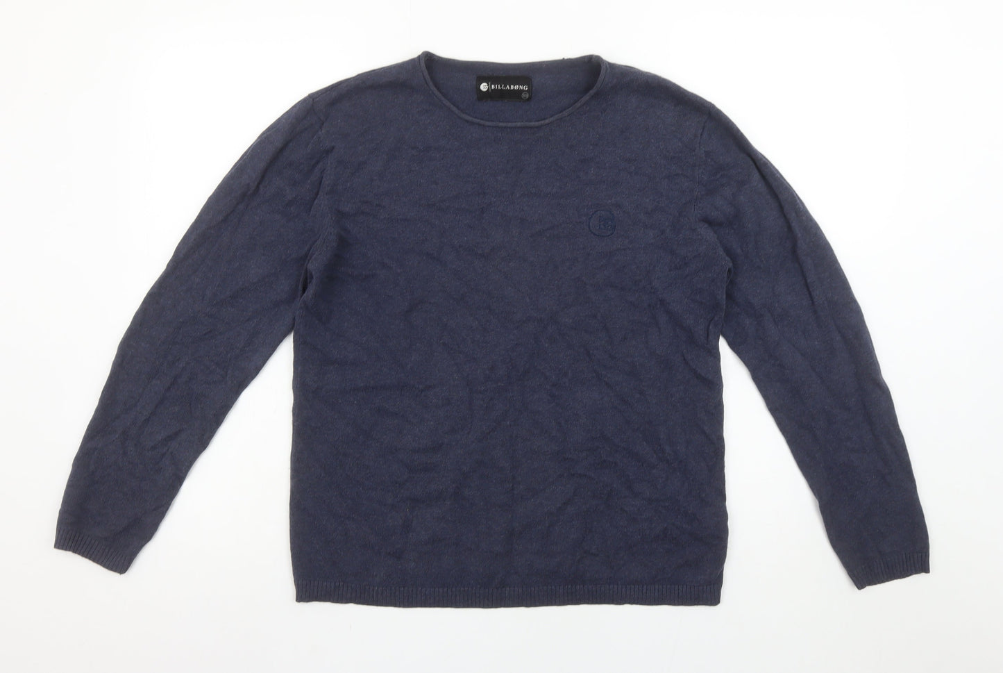 Billabong Men's Blue Cotton Crew Neck Pullover Jumper XS