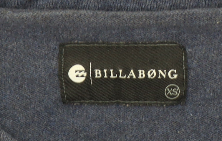 Billabong Men's Blue Cotton Crew Neck Pullover Jumper XS