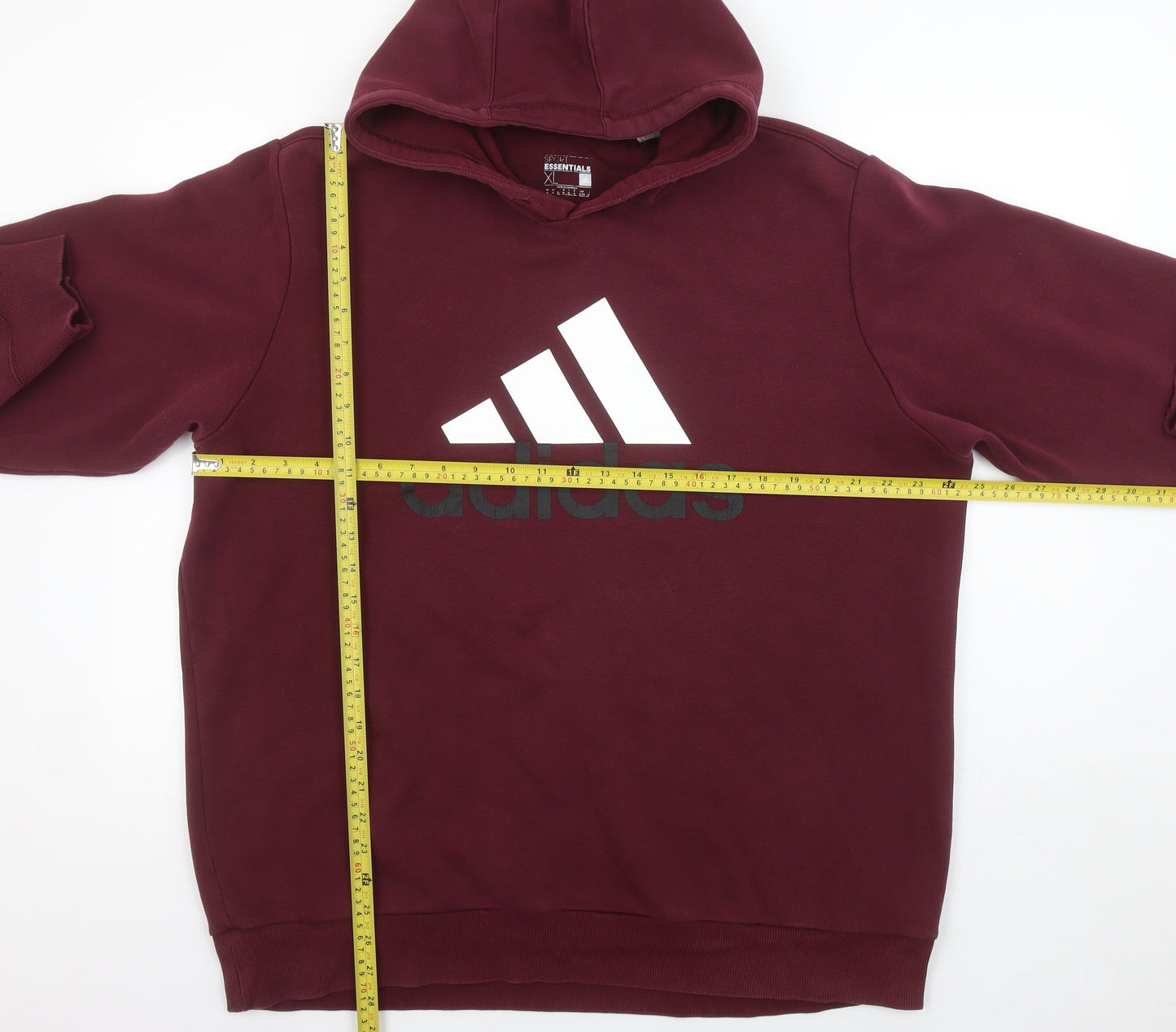 Adidas Women's Burgundy Pullover Hoodie XL Cotton Blend Logo Sport Essential