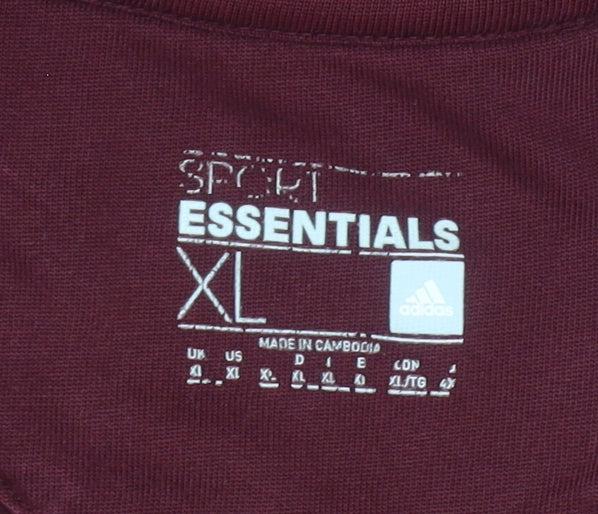 Adidas Women's Burgundy Pullover Hoodie XL Cotton Blend Logo Sport Essential