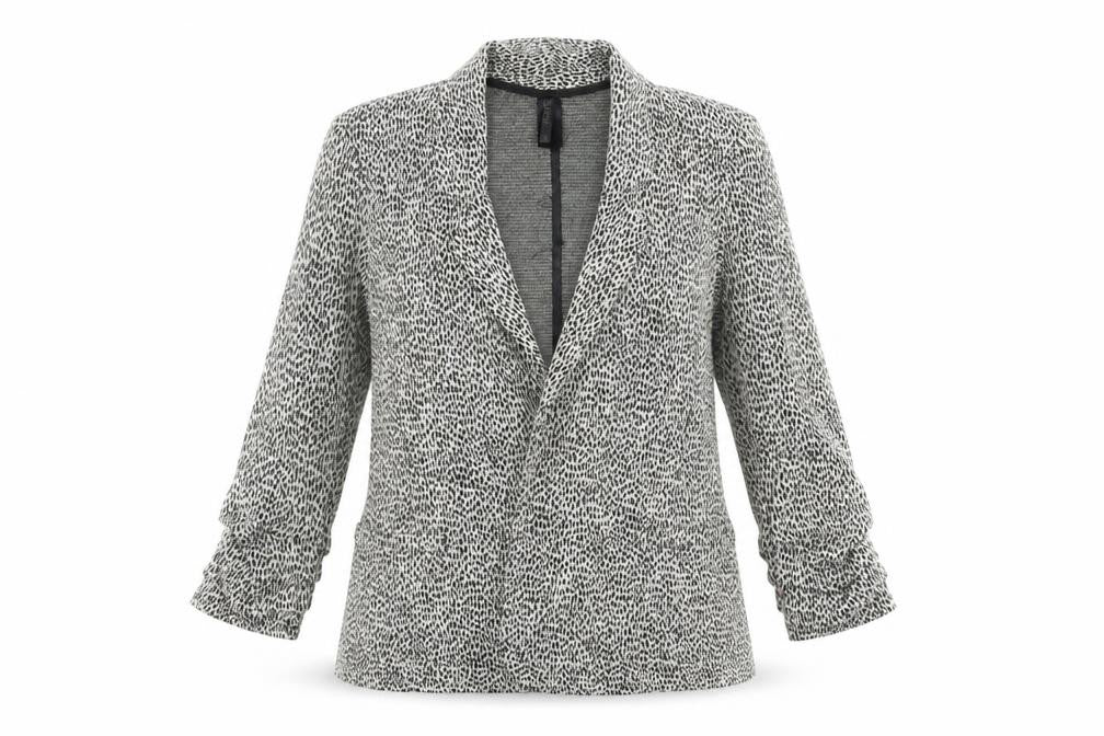 Next Women Grey Animal Print Single-Breasted Suit Jacket Size 12