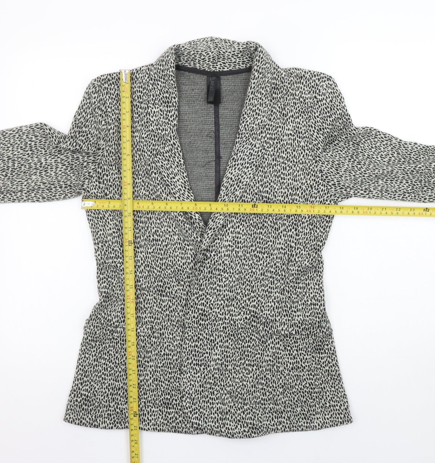 Next Women Grey Animal Print Single-Breasted Suit Jacket Size 12