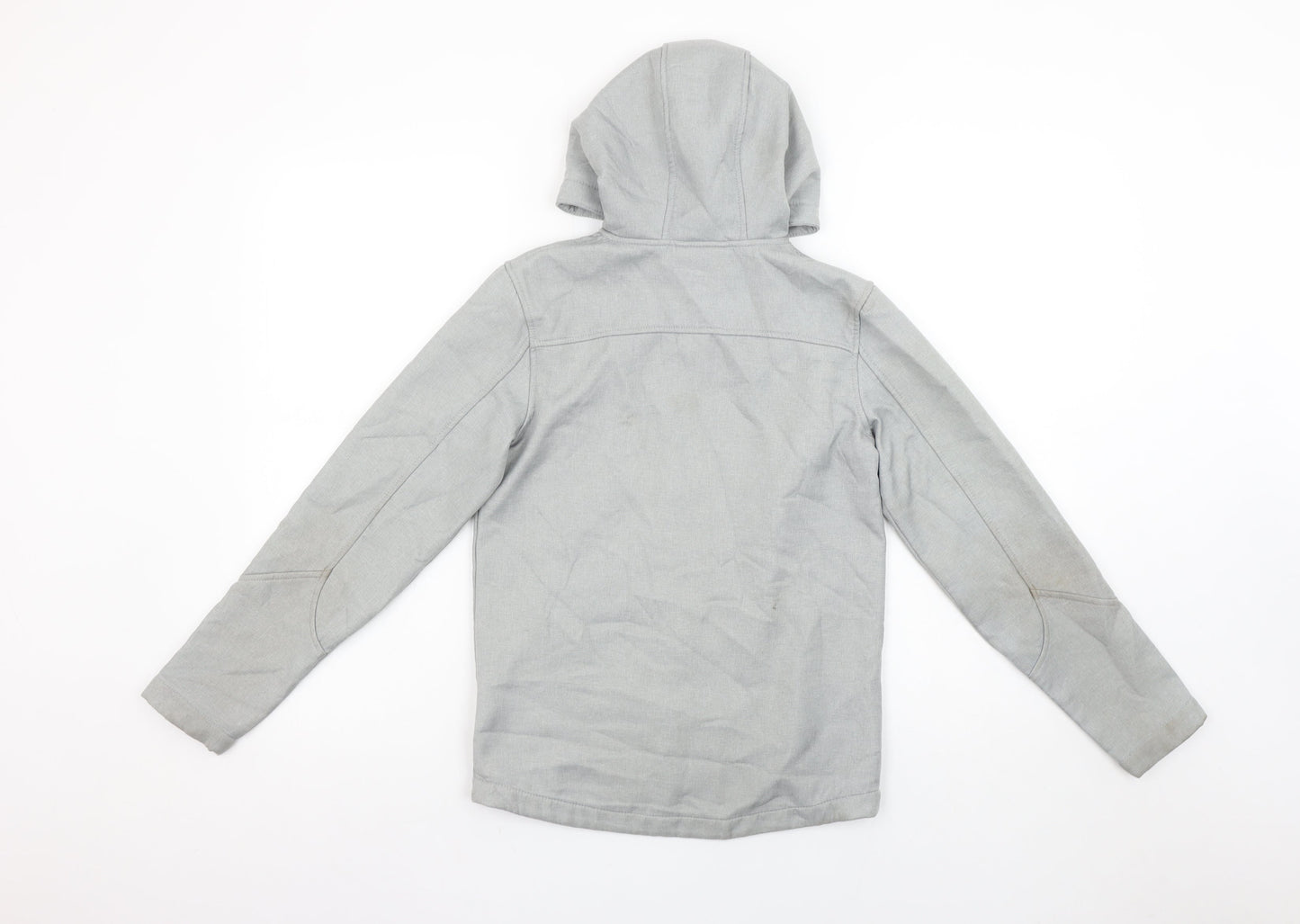 Mountain Warehouse Boys Grey Hooded Softshell Jacket 9-10 Years Windproof