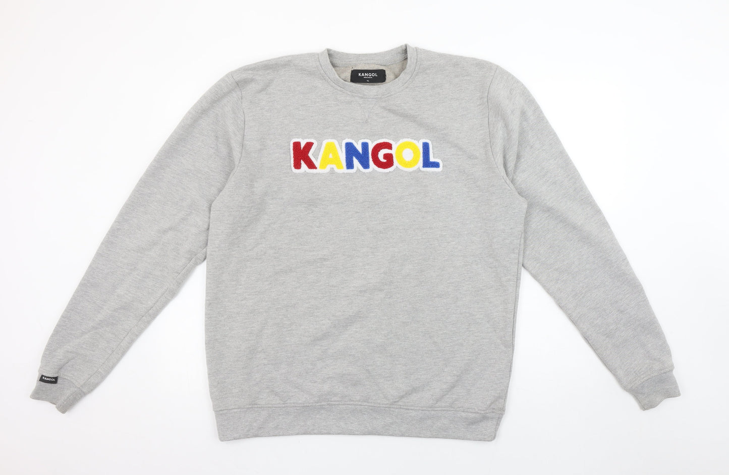 Kangol Mens Grey Logo Crew Neck Sweatshirt XL Cotton Blend