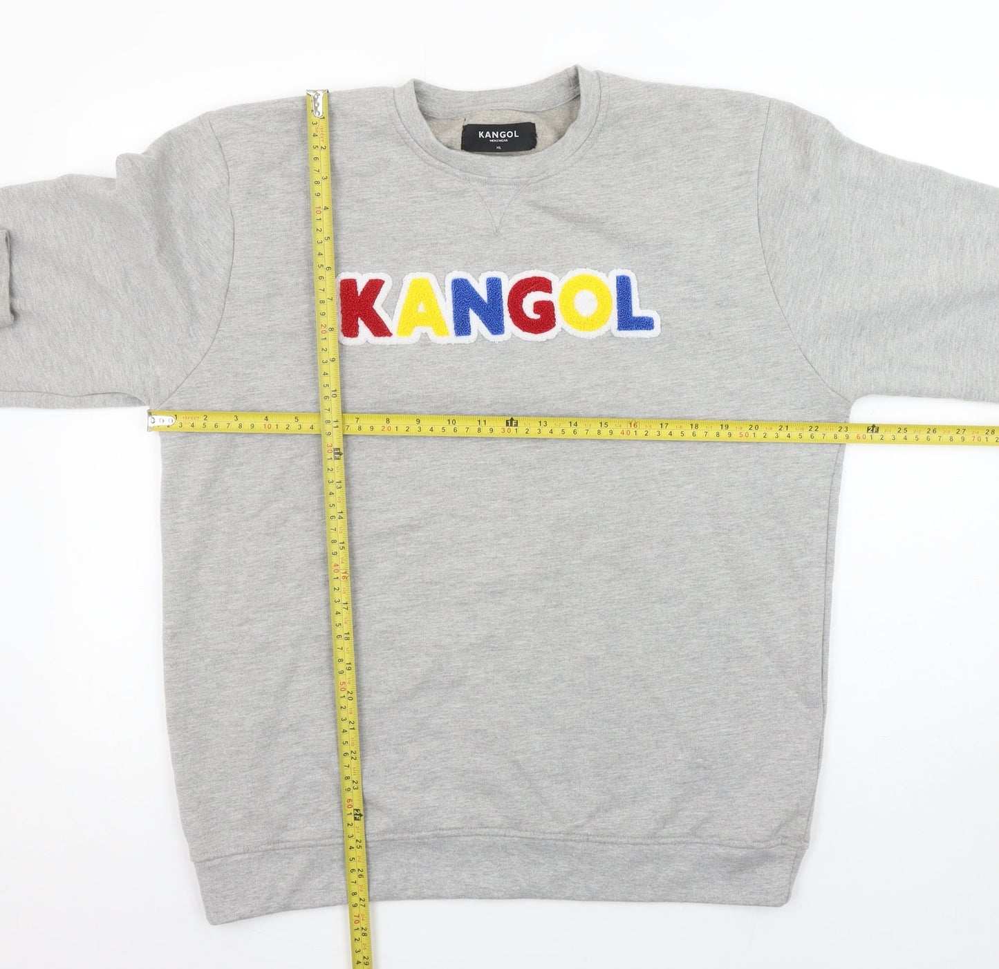 Kangol Mens Grey Logo Crew Neck Sweatshirt XL Cotton Blend