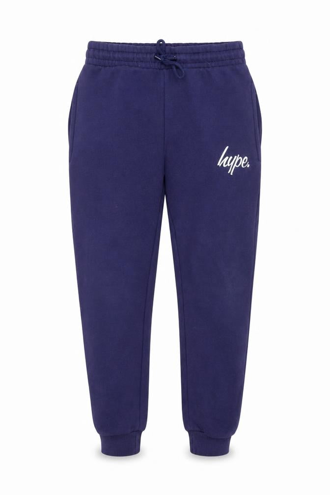 Hype Boys Blue Jogger Trousers 11-12 Years Cotton Blend Elastic Waist
