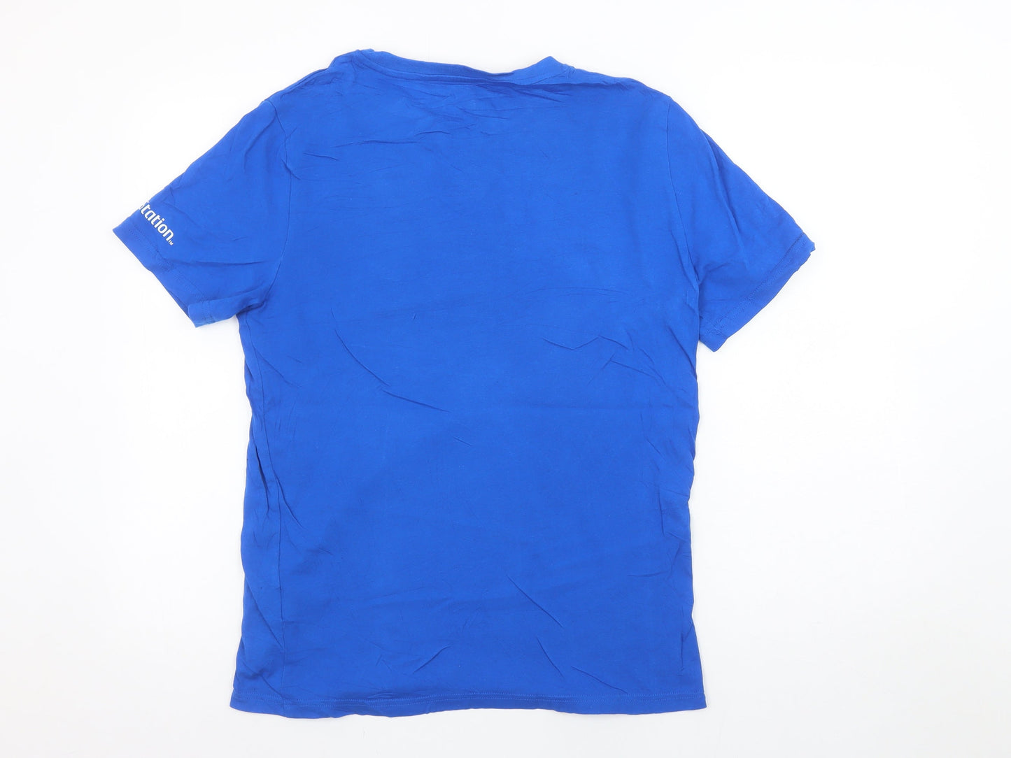 H&M Boys Blue PlayStation Graphic T-Shirt 14-15 Years Short Sleeve Cotton