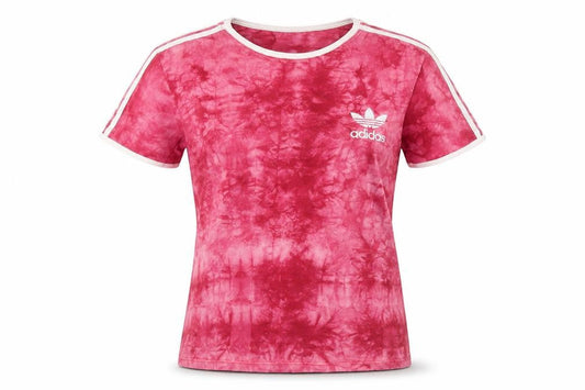 Adidas Womens Pink Tie-Dye Cotton Short Sleeve T-Shirt Size S