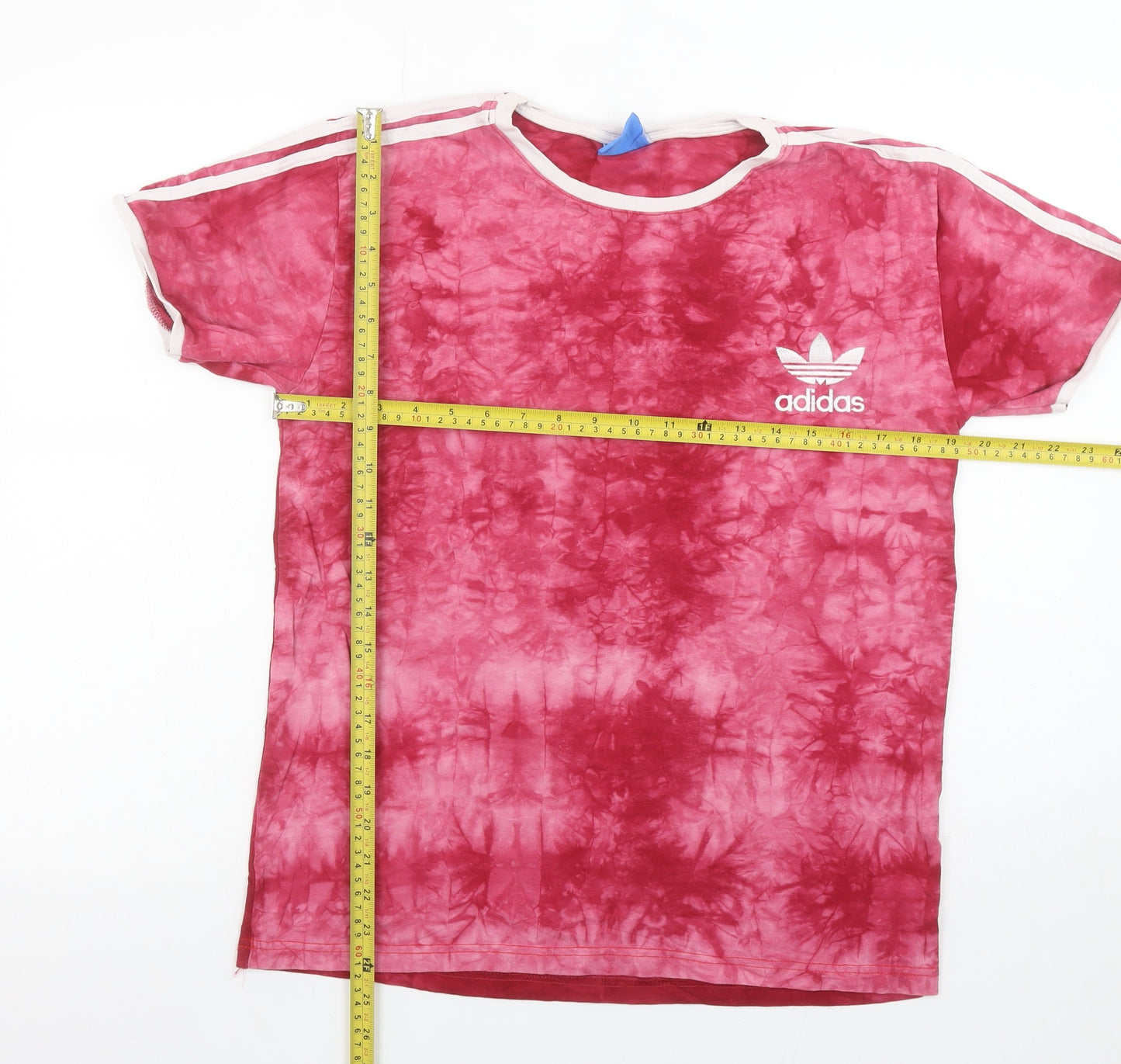 Adidas Womens Pink Tie-Dye Cotton Short Sleeve T-Shirt Size S