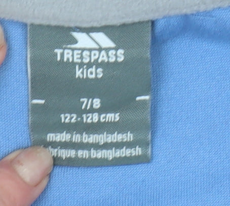 Trespass Girls Blue Fleece 1/4 Zip Pullover Sweatshirt 7-8 Years