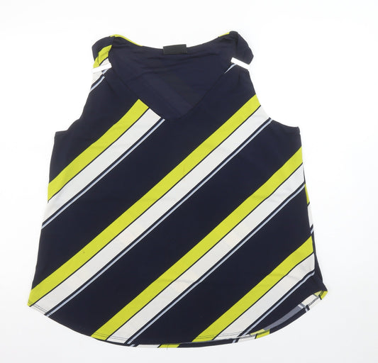 Wallis Women’s Multicoloured Striped V-Neck Sleeveless Blouse Size 16