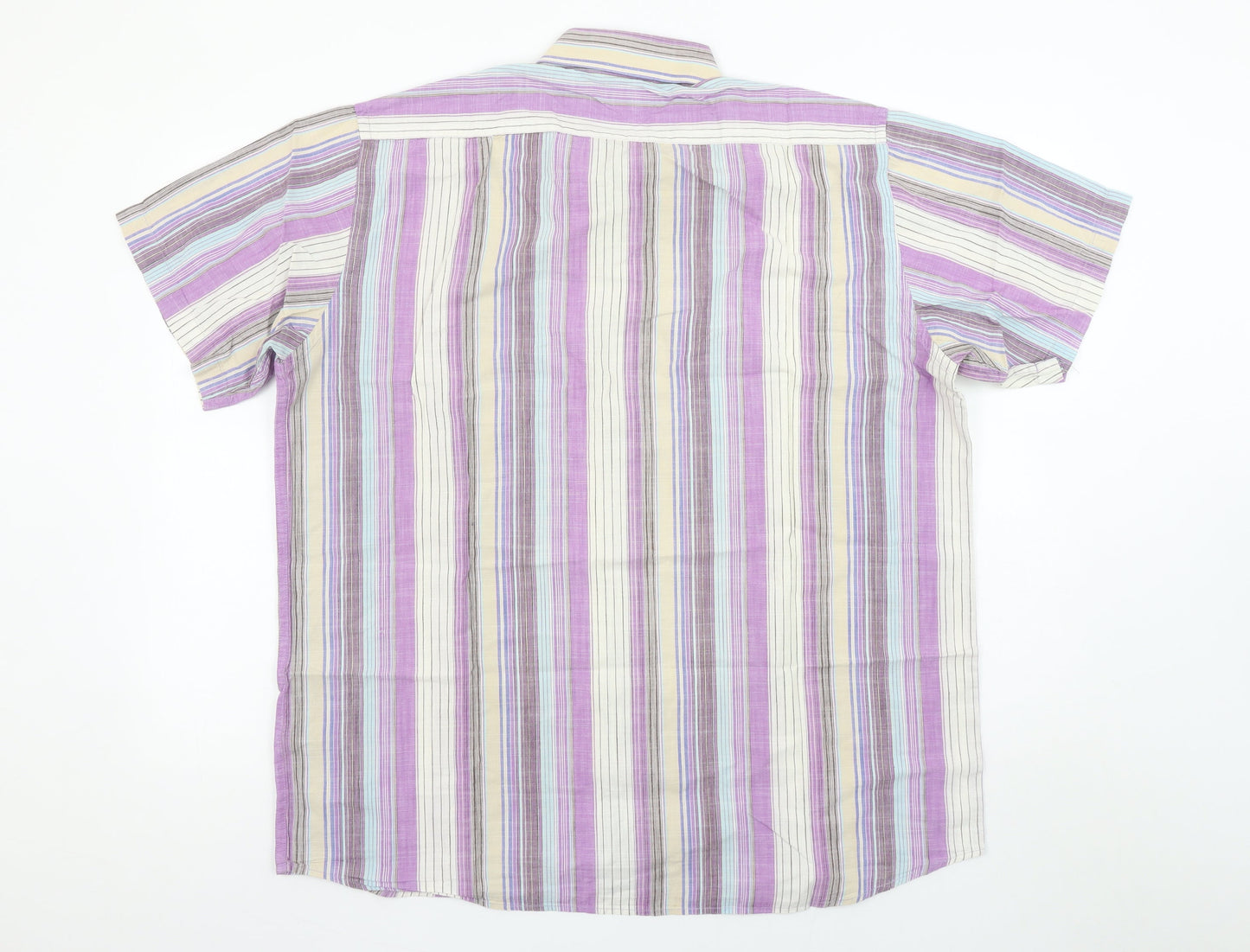 Carraig Donn Men’s Multicoloured Striped Cotton Short Sleeve XL Shirt