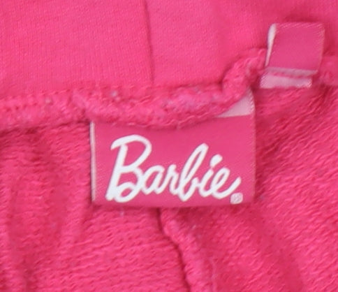 Barbie Girls Pink Cotton Jogger Trousers Size 10 Years