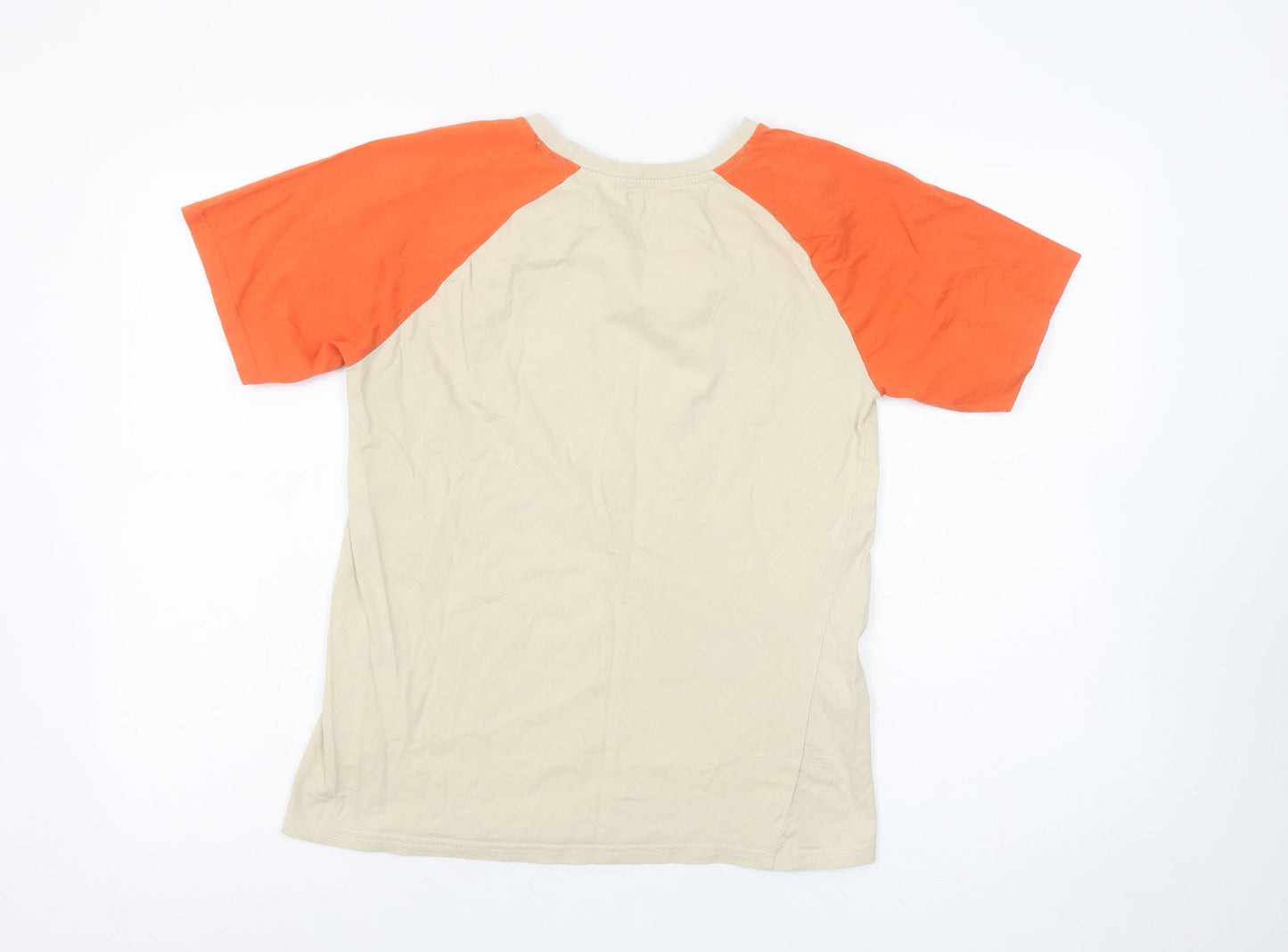 Mountain Warehouse Boys Beige & Orange Outdoor Graphic Cotton T-Shirt 13 Years