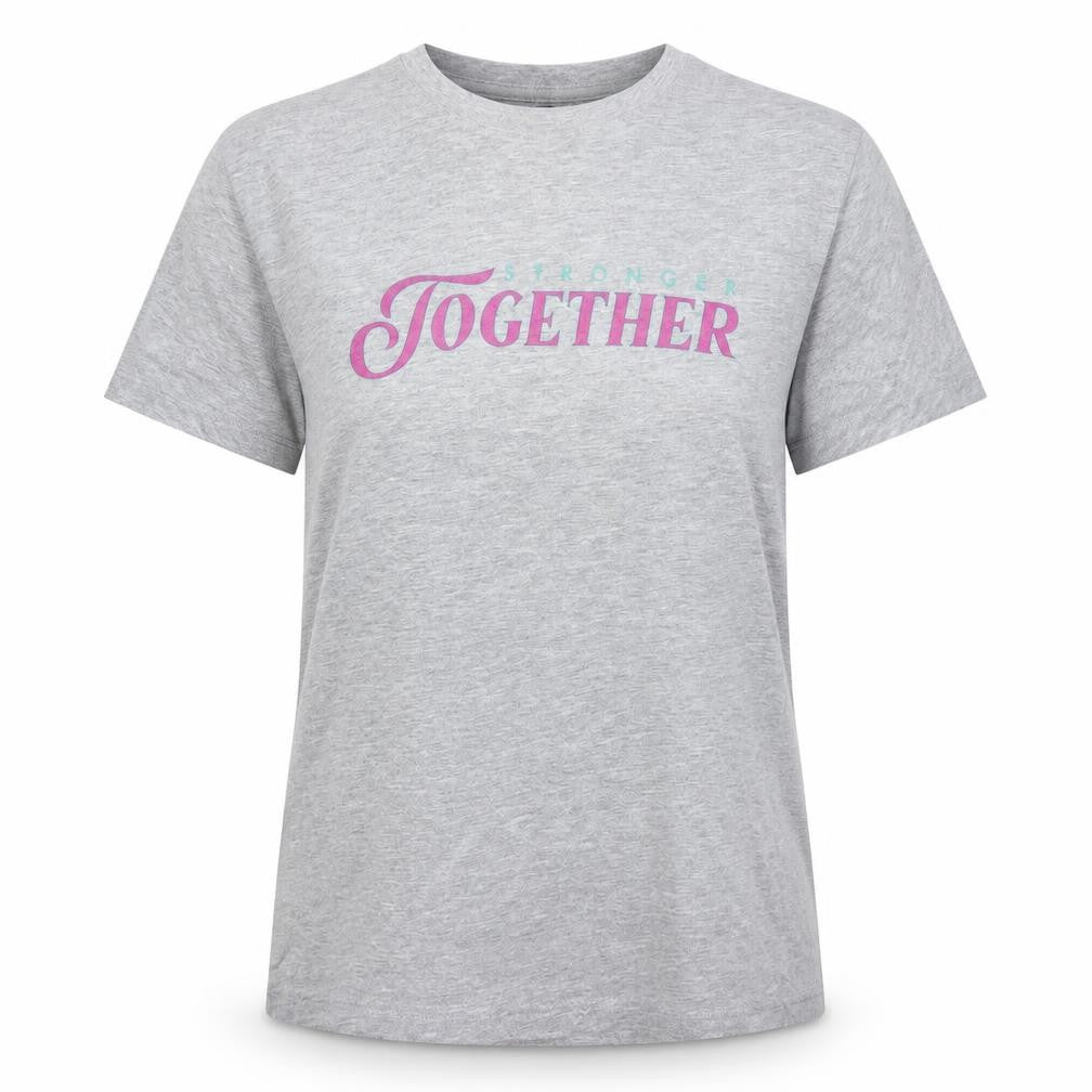 PRETTYLITTLETHING Women’s Grey 'Stronger Together' Cotton T-Shirt S