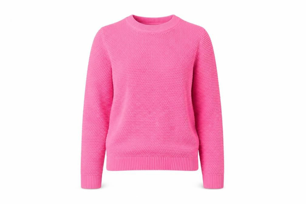 Vila Womens Pink Knitted Cotton Crew Neck Jumper Size S