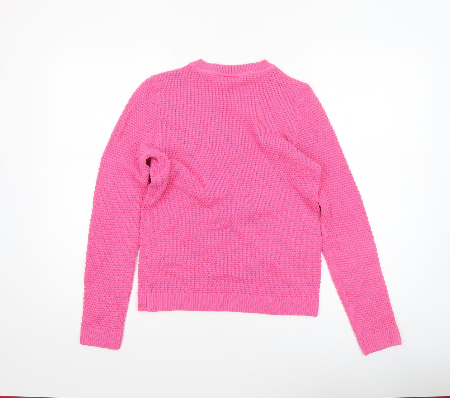 Vila Womens Pink Knitted Cotton Crew Neck Jumper Size S