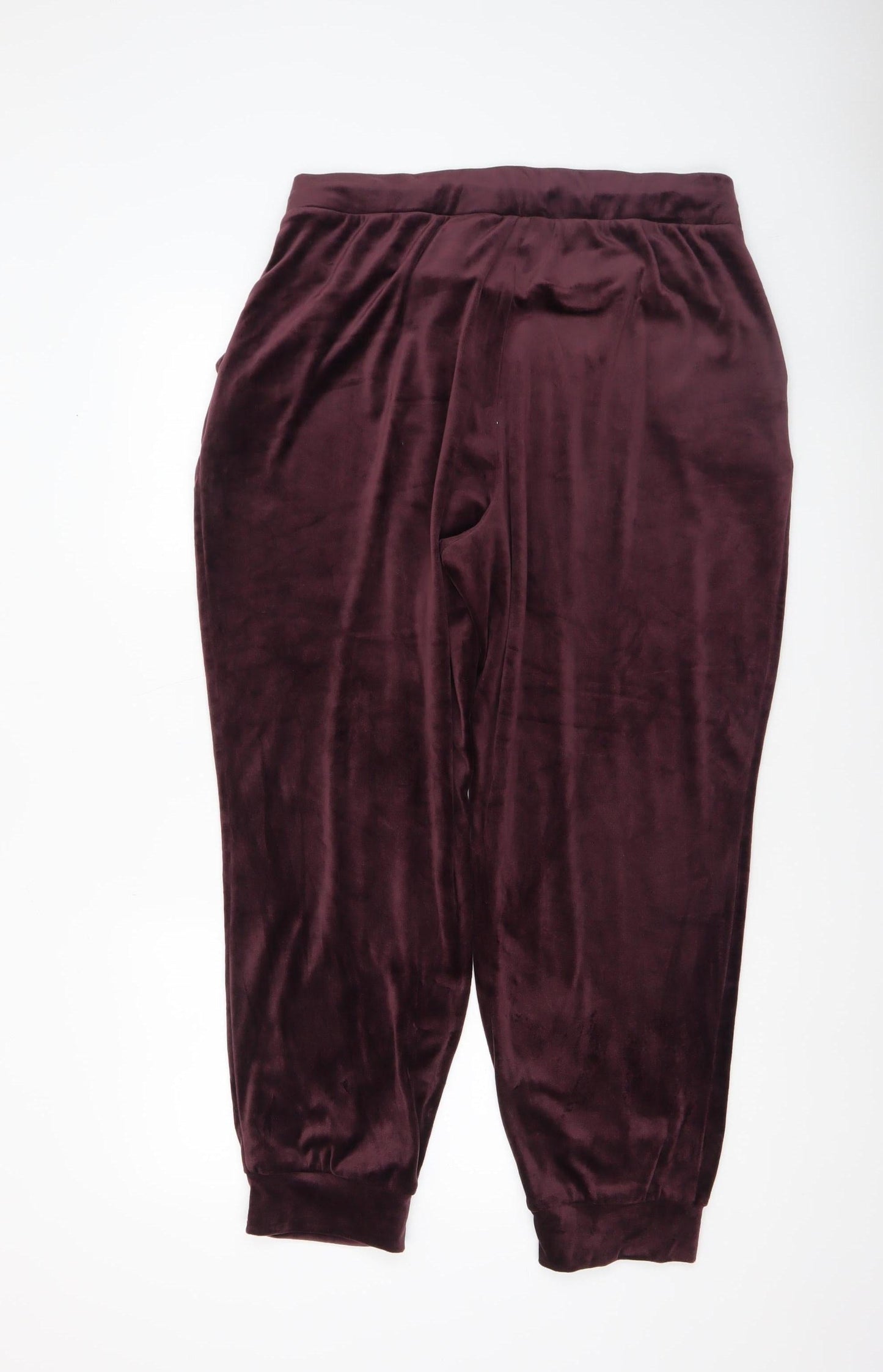 Magaschoni Women's Purple Velour Jogger Trousers XL