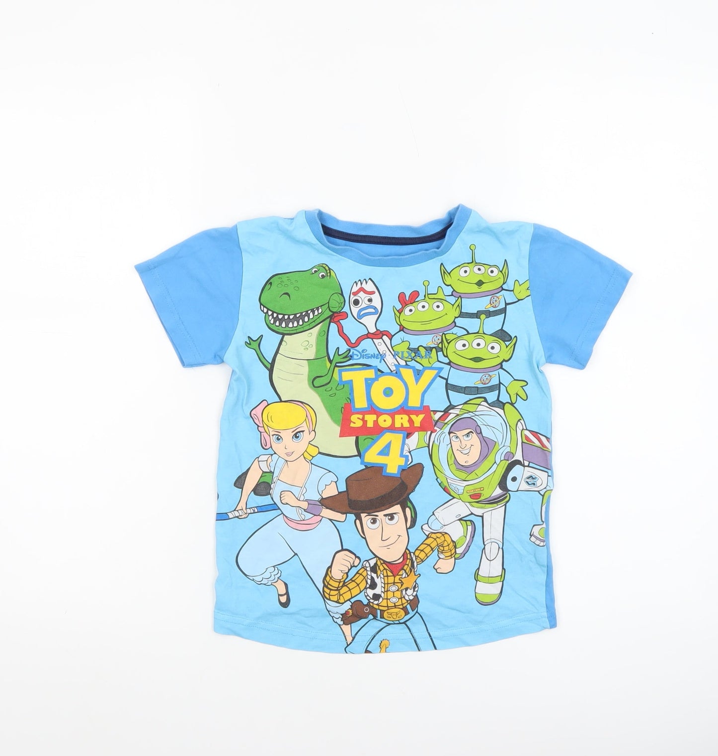 Dunnes Stores Boys Blue Toy Story 4 Short Sleeve Cotton T-Shirt 6-7 Years