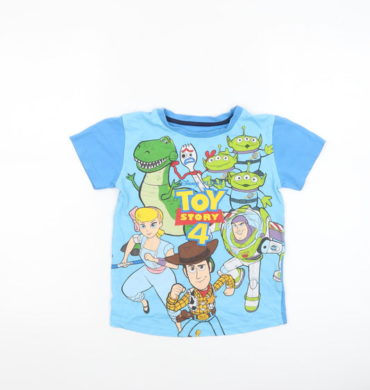 Dunnes Stores Boys Blue Toy Story 4 Short Sleeve Cotton T-Shirt 6-7 Years