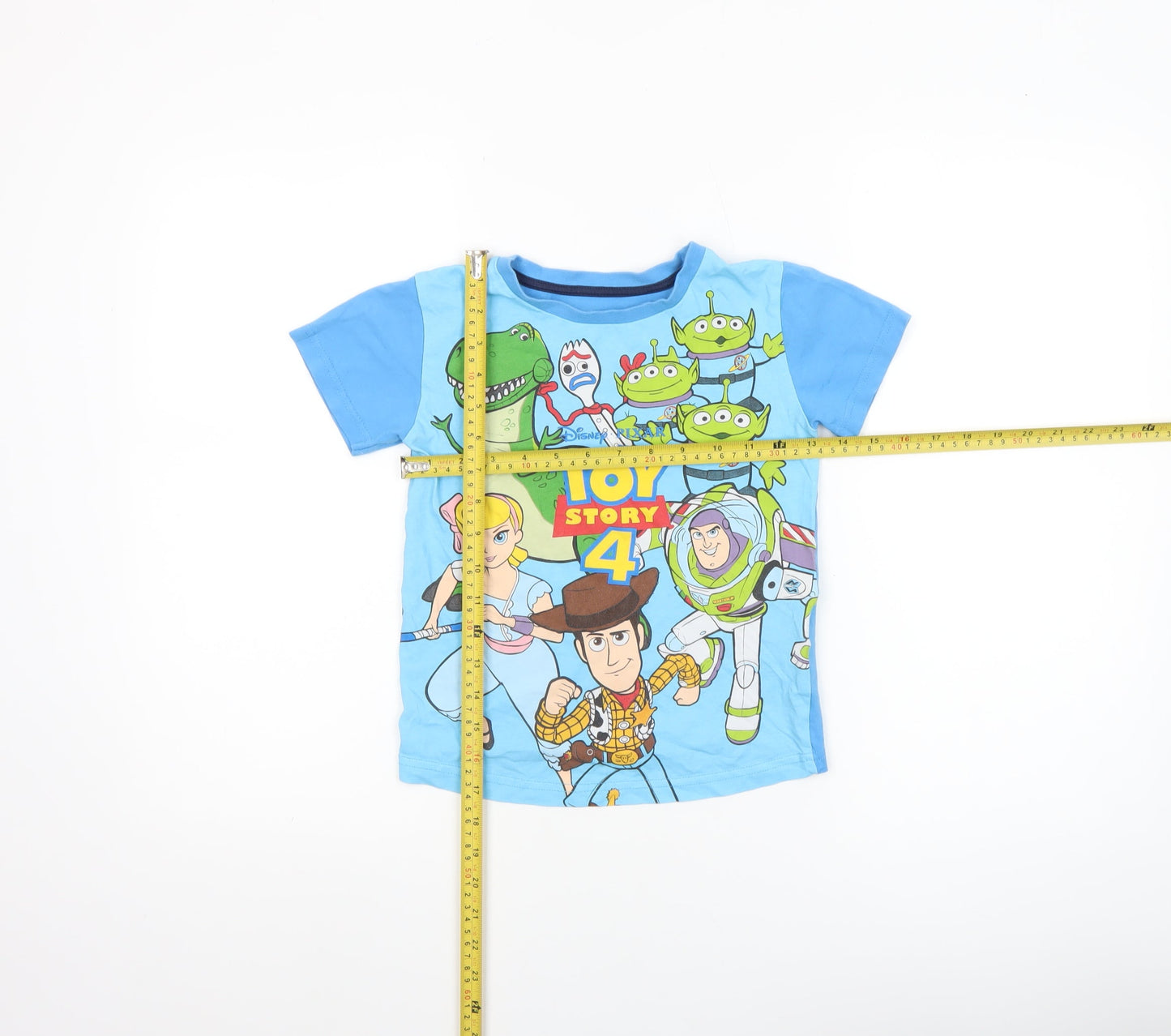 Dunnes Stores Boys Blue Toy Story 4 Short Sleeve Cotton T-Shirt 6-7 Years