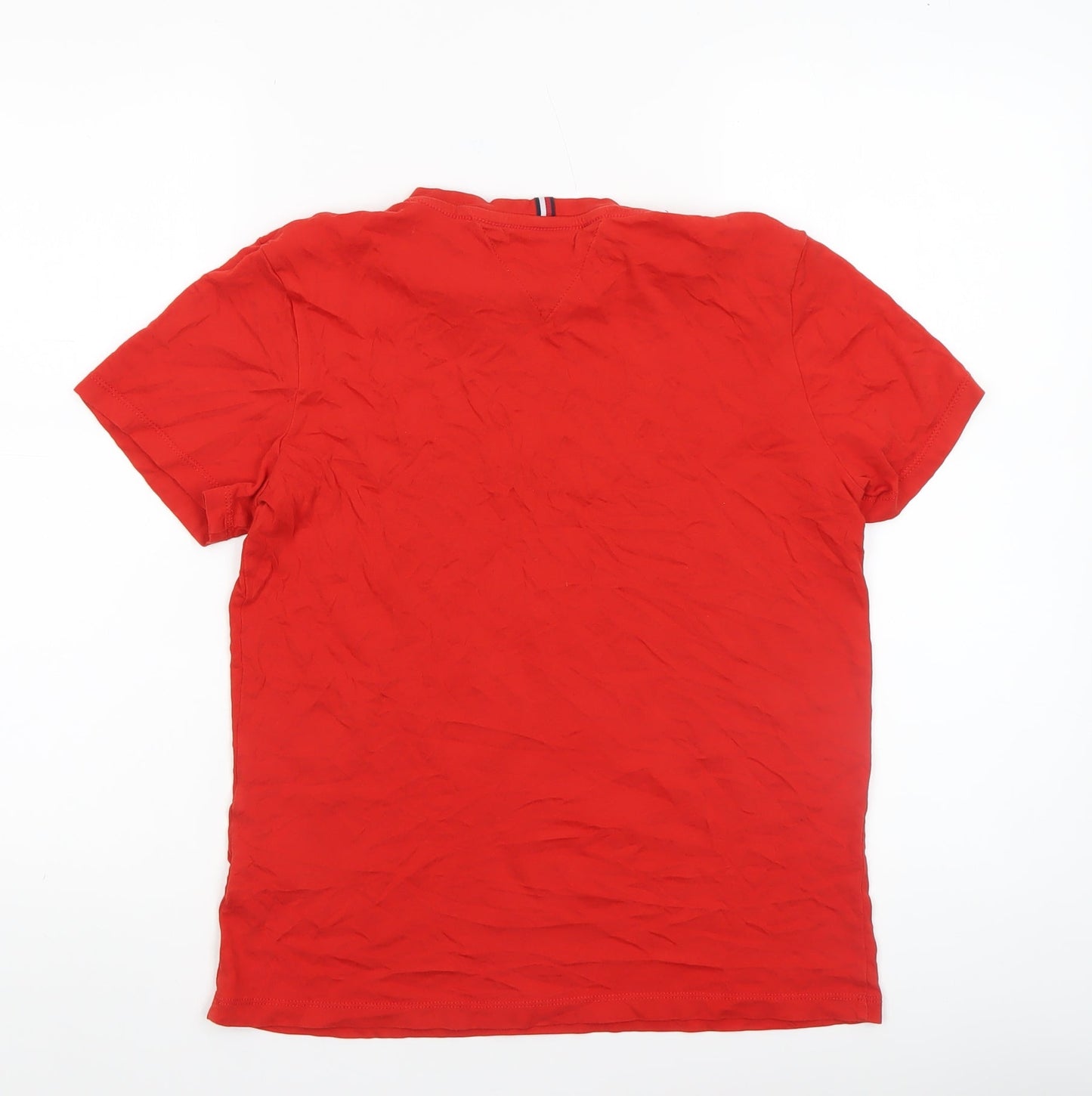 Tommy Hilfiger Boys Red Logo Cotton T-Shirt Size 164 Regular Fit