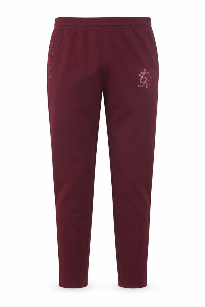 GK Mens Burgundy Joggers Medium Polyester Blend Comfortable Fit