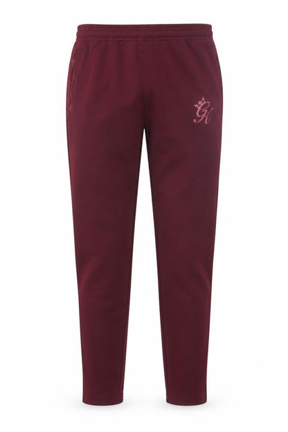 GK Mens Burgundy Joggers Medium Polyester Blend Comfortable Fit