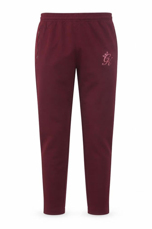 GK Mens Burgundy Joggers Medium Polyester Blend Comfortable Fit