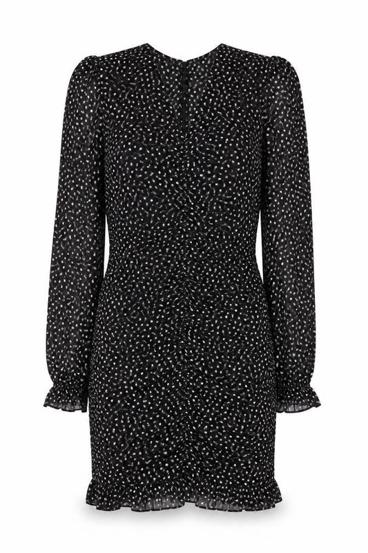 Vera & Lucy Women's Black Floral Ruched Bodycon Dress Size S