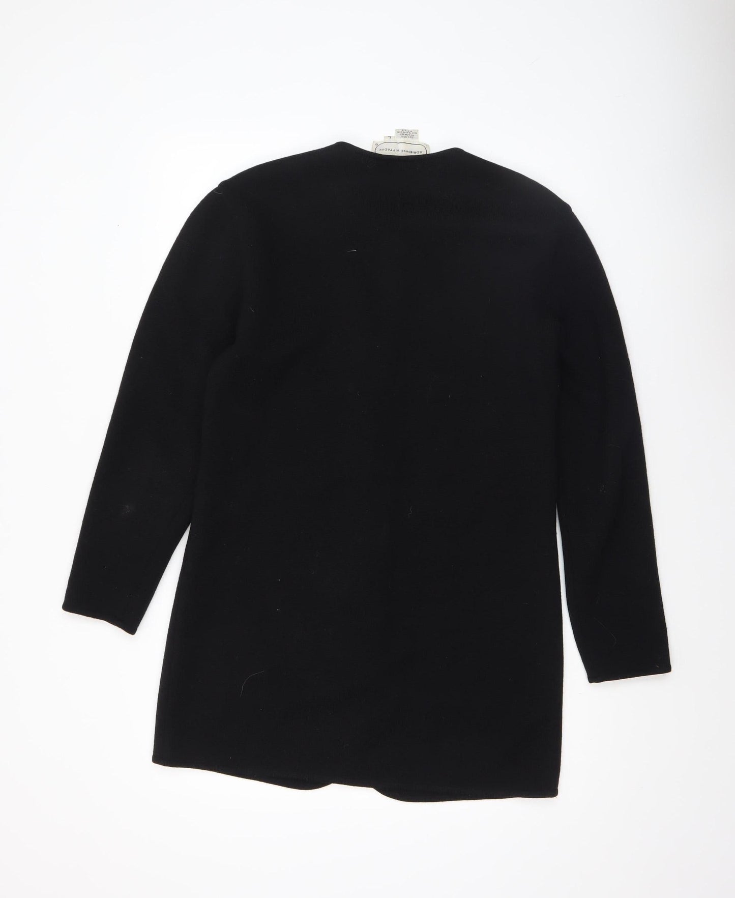 Adrienne Vittadini Women's Black Wool Cardigan L Classic Long Sleeve